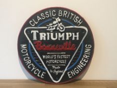 Cast Iron Triumph Motorcycles Sign