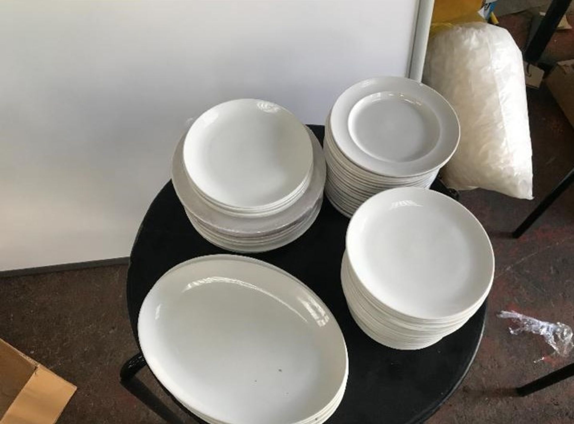 Large & small white plates - Image 2 of 2