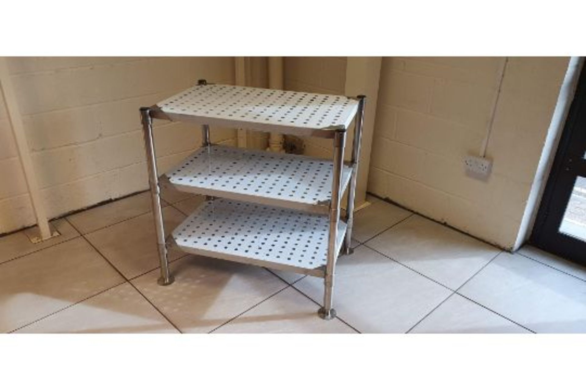 Stainless Steel Perforated Storage Size in millimetres: 1200 mm long x 610 mm deep x 900 mm high 3 x