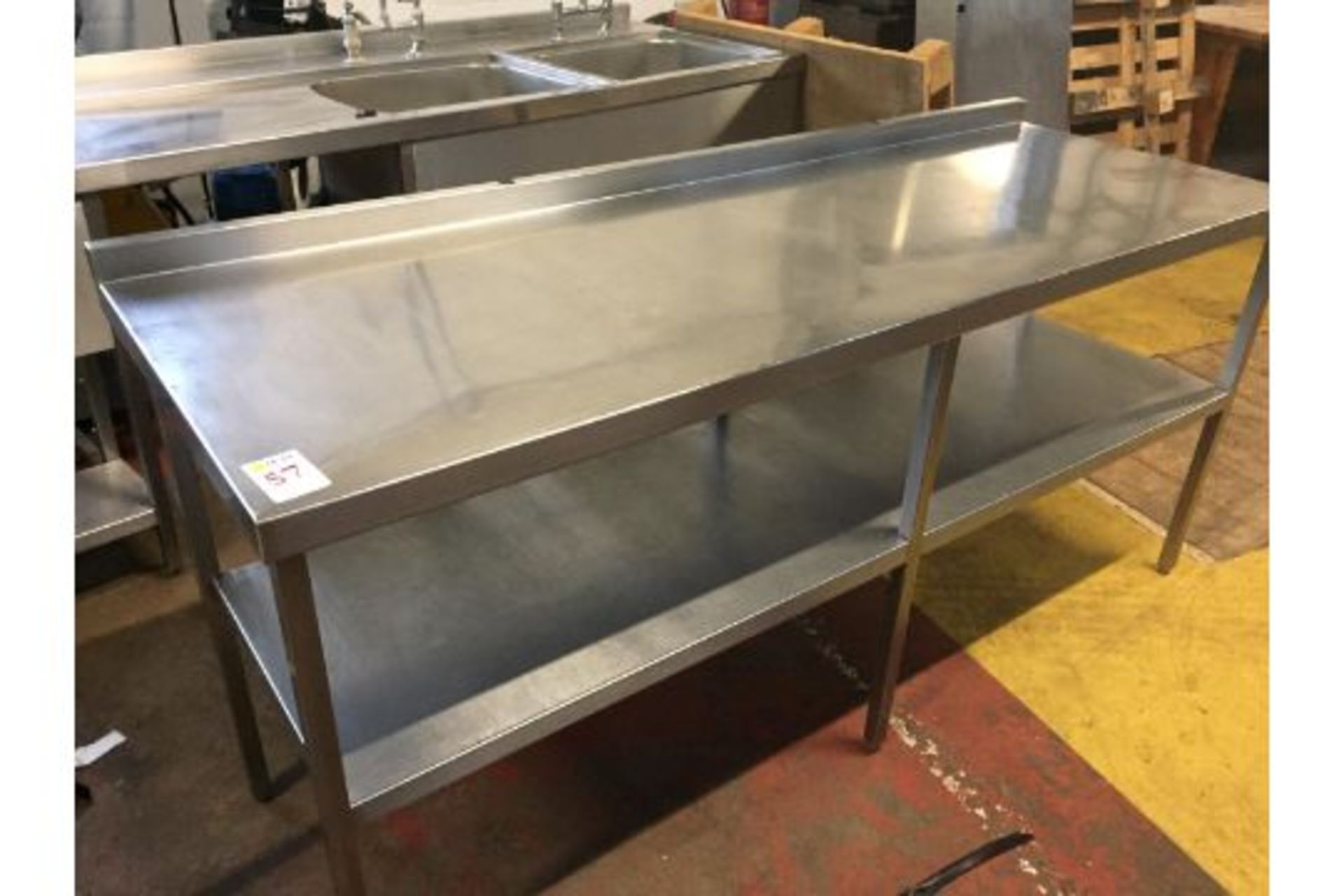 Stainless steel worktop counter with shelf