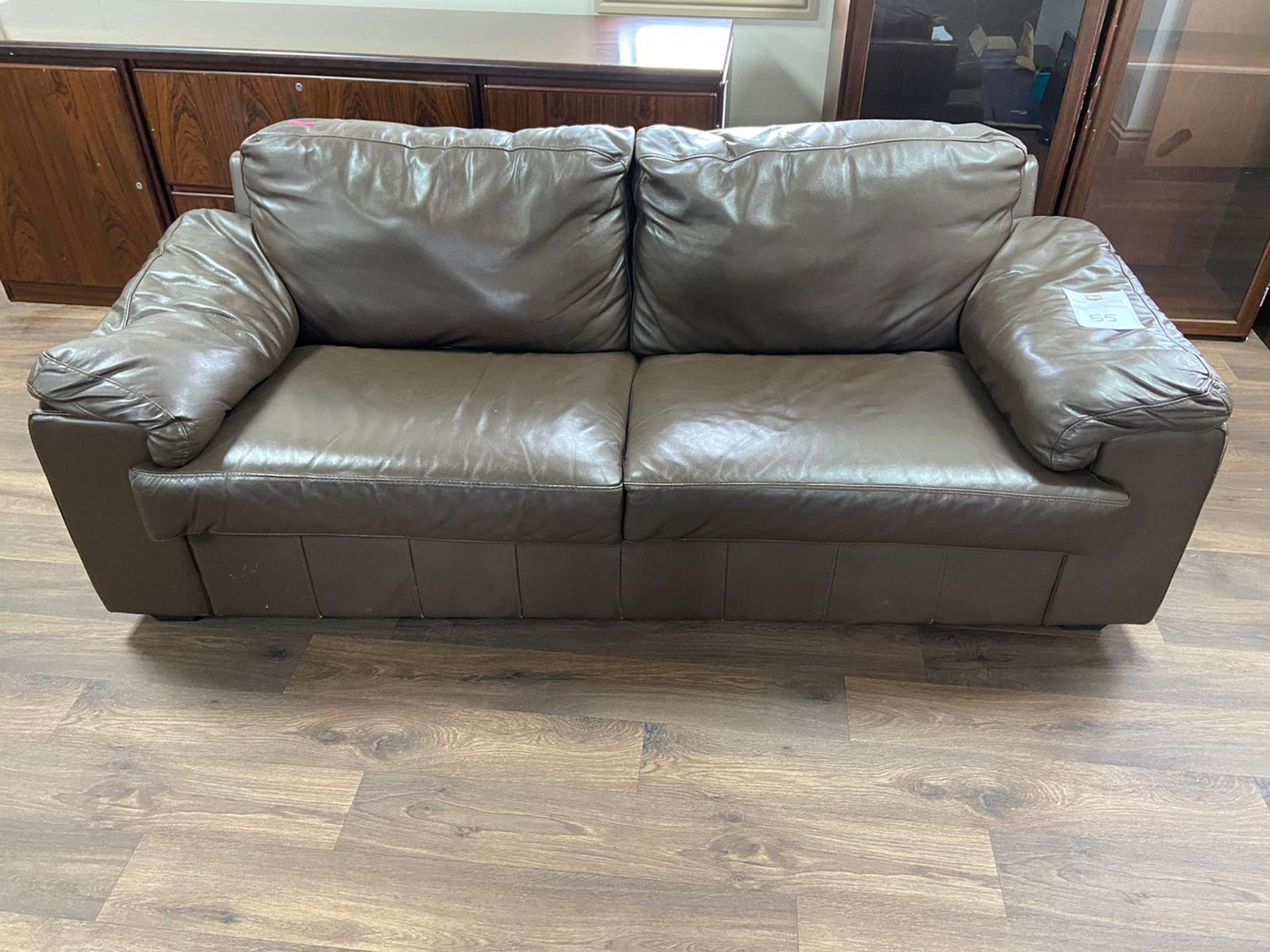 Brown 3 Seater Leather Sofa