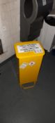 Small metal bin yellow