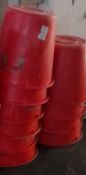 Plastic storage bins x4 red