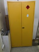 Yellow metal cabinet