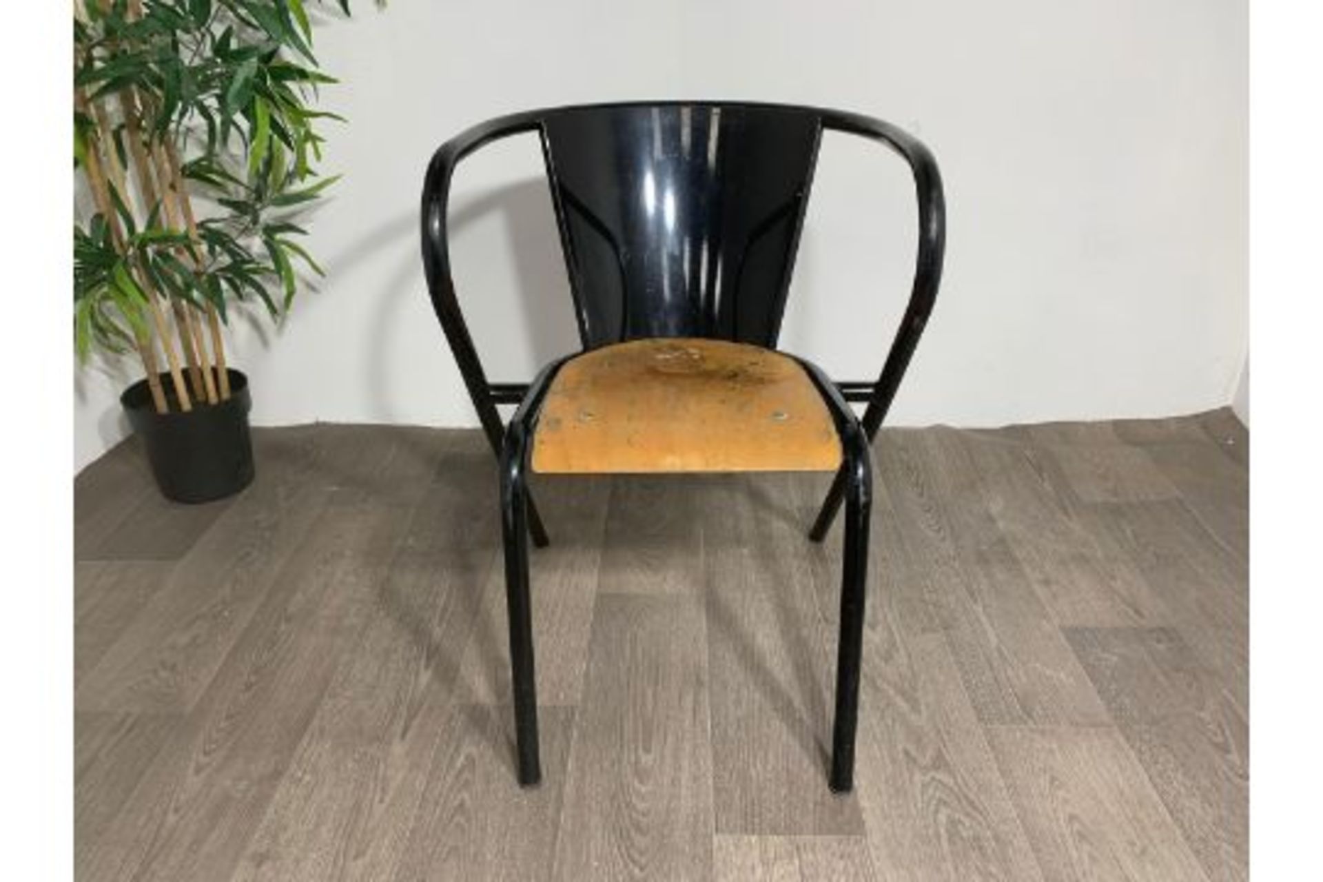 Adico 5008 Black Chair With Wooden Seat x2 - Image 6 of 7