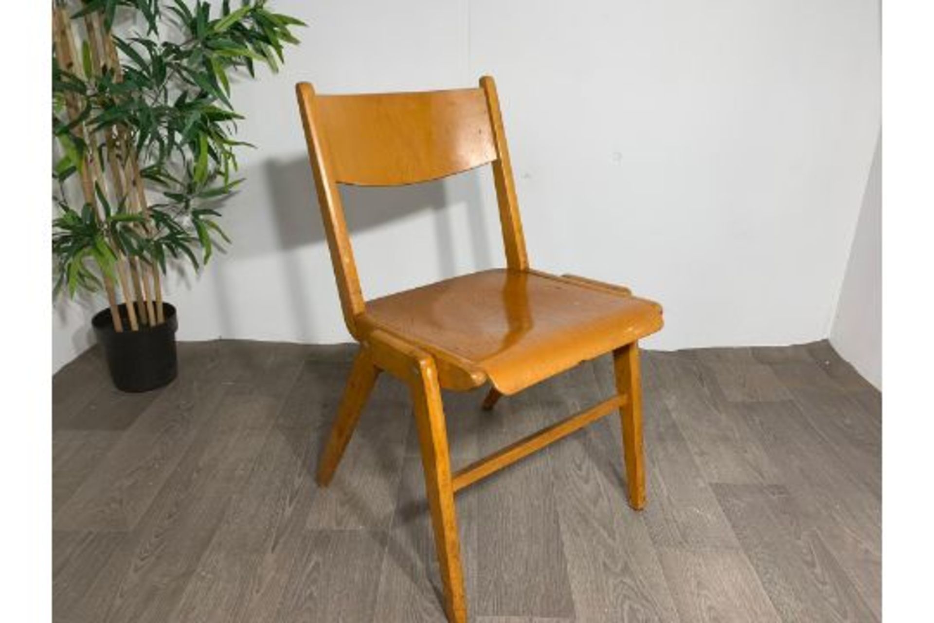 Mid century wooden chair x2 - Image 3 of 5