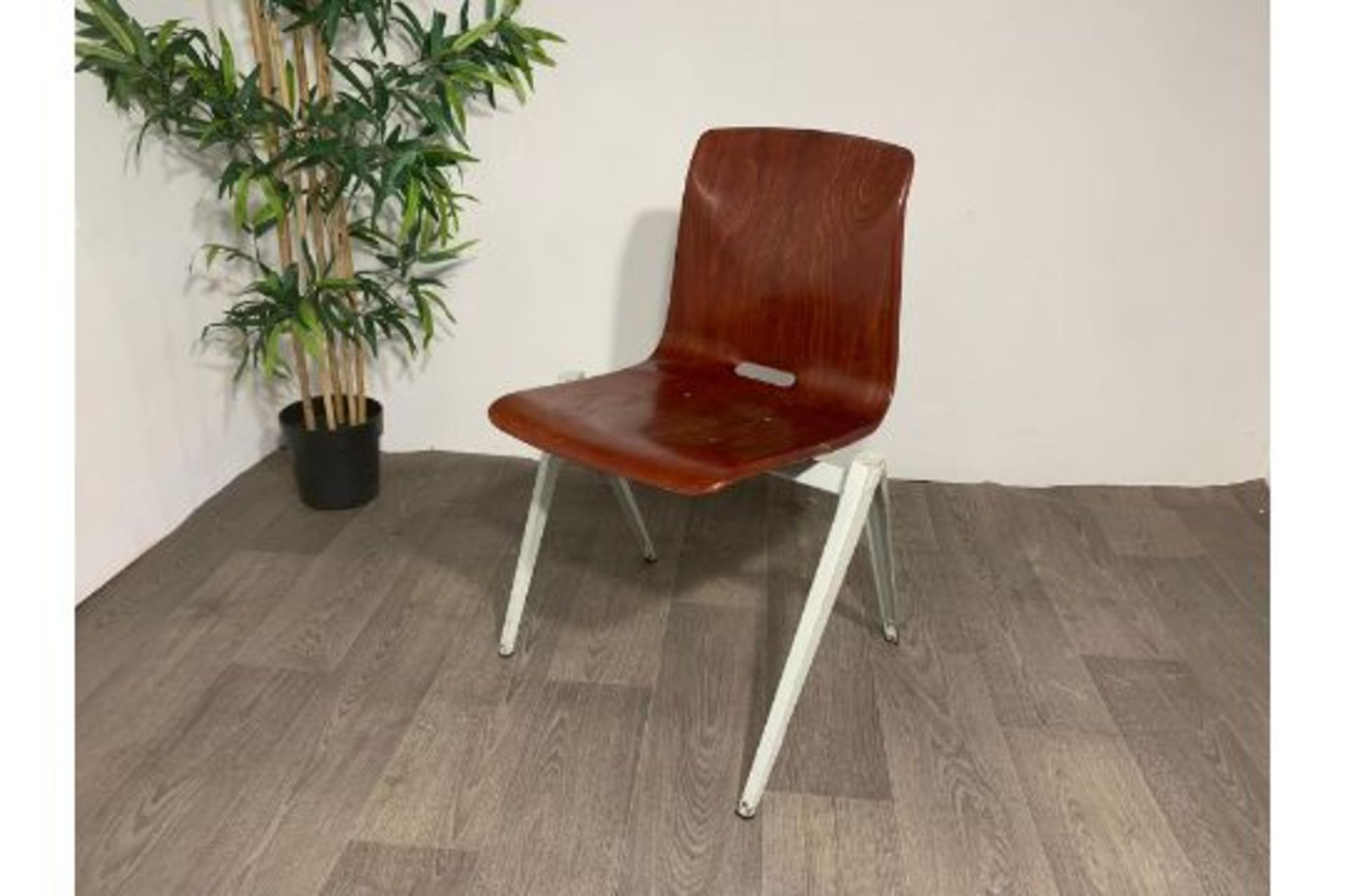 Thur Op Seat Stackable Chair in mahogany resin x2 - Image 3 of 6