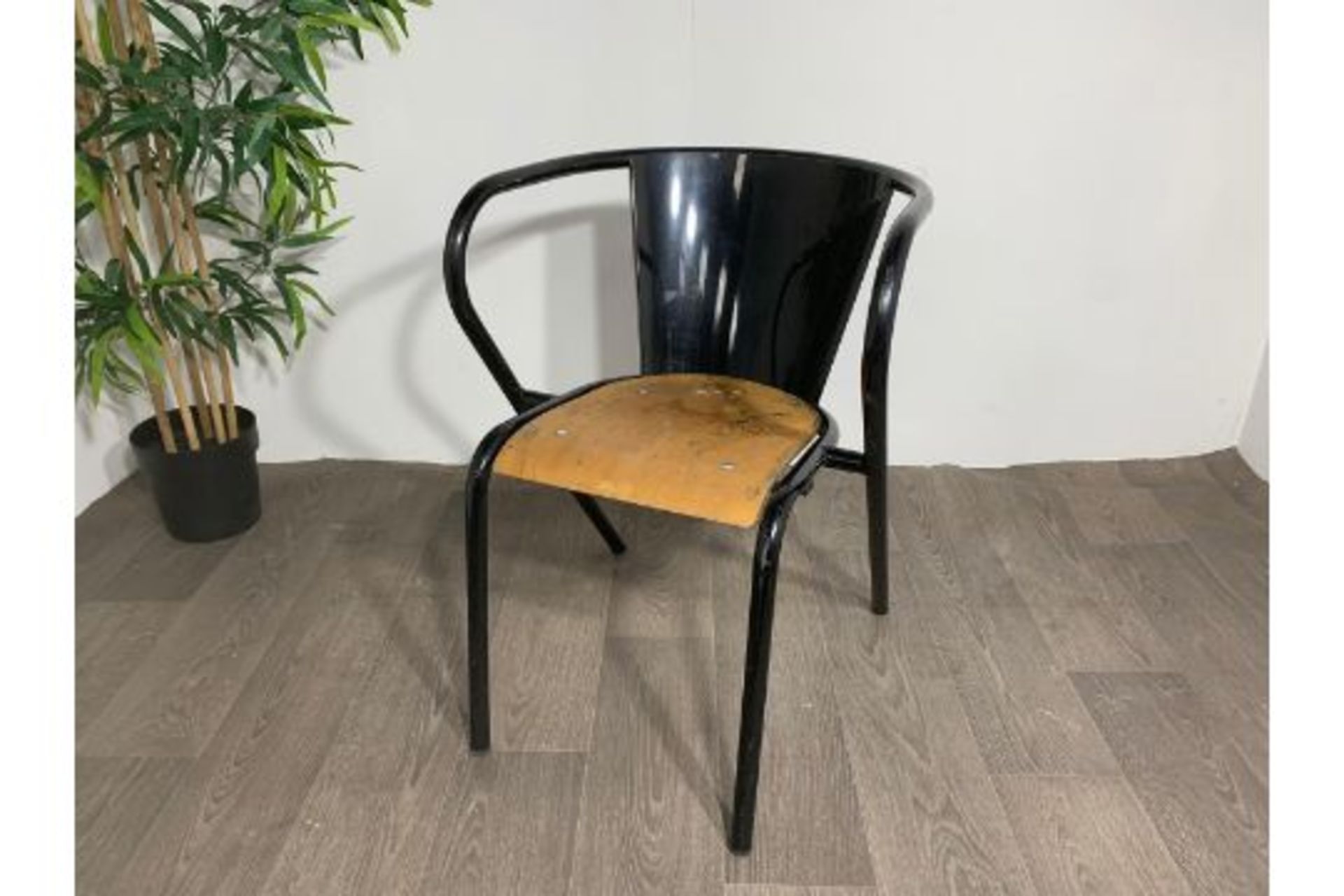 Adico 5008 Black Chair With Wooden Seat x2 - Image 8 of 8