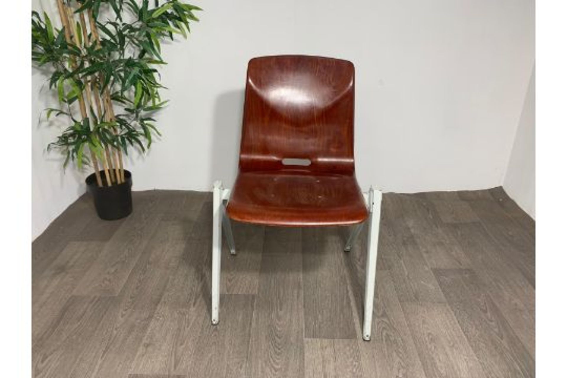 Thur Op Seat Stackable Chair in mahogany resin x2