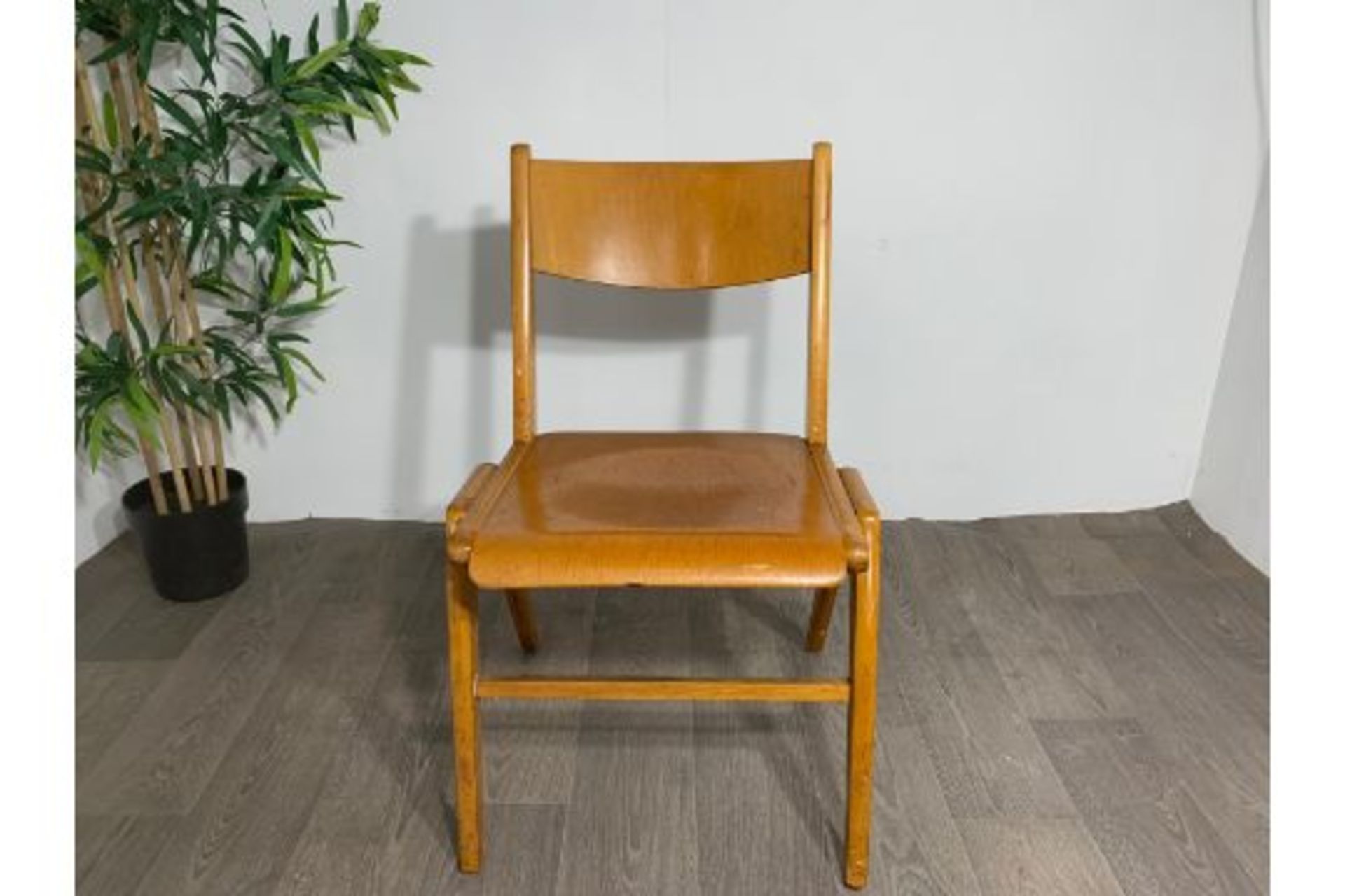 Mid century wooden chair x2 - Image 4 of 5