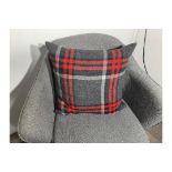 Tartan feather commercial grade cushions x2