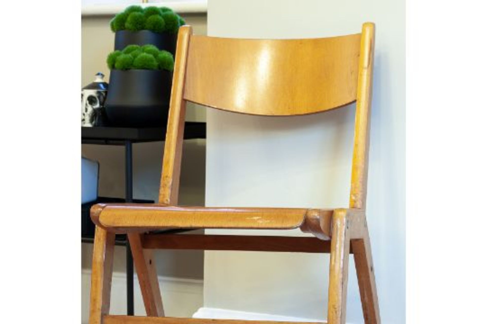 Mid century wooden chair x2