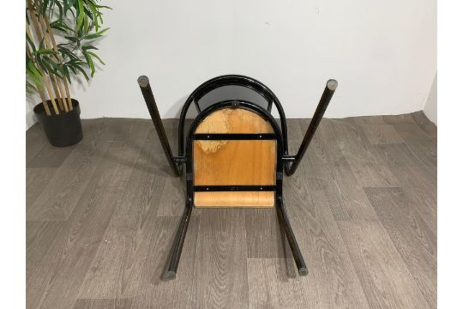 Adico 5008 Black Chair With Wooden Seat x2 - Image 4 of 7
