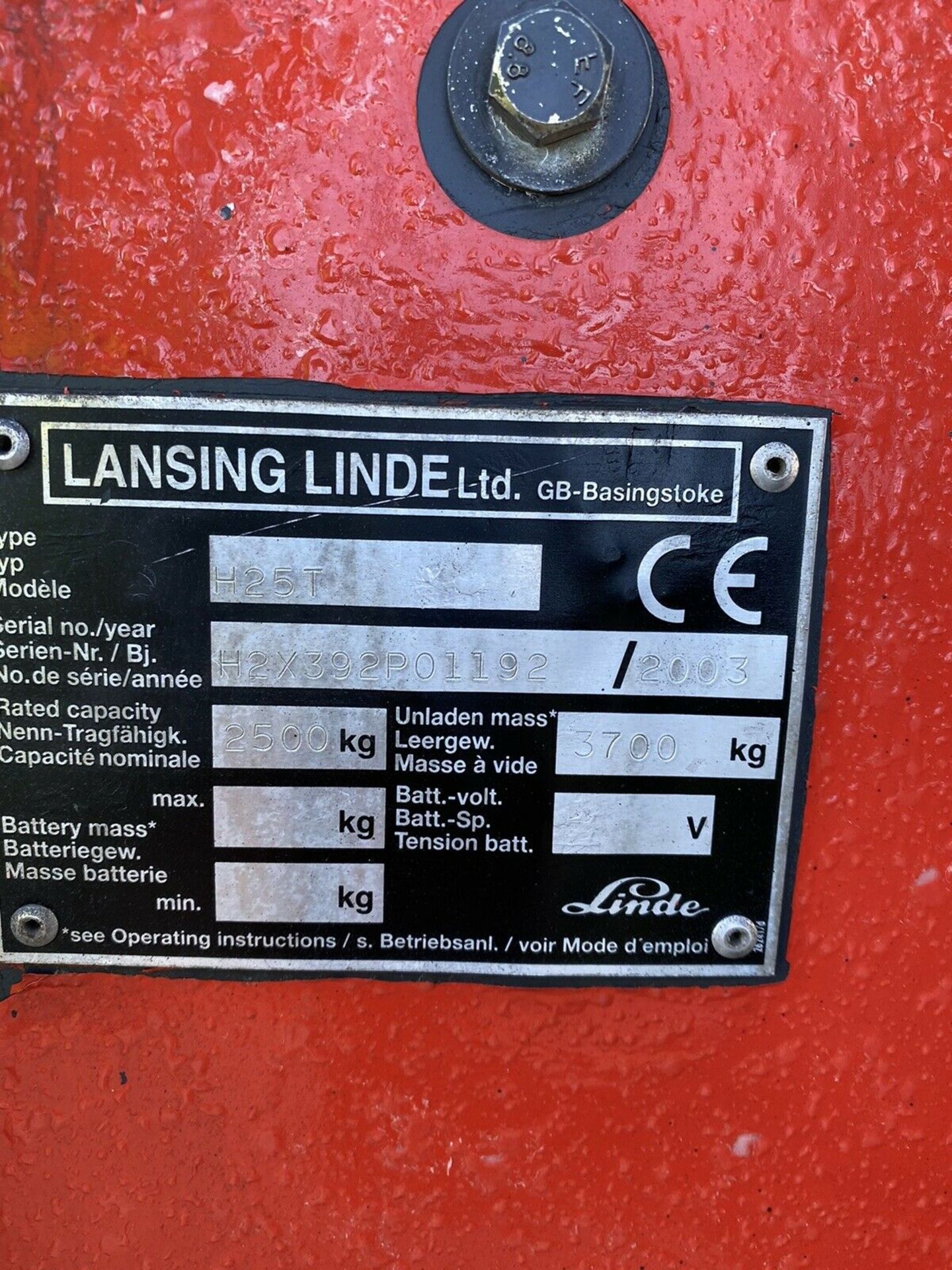 Linde H25 Gas Container Spec Forklift - Bild 5 aus 7