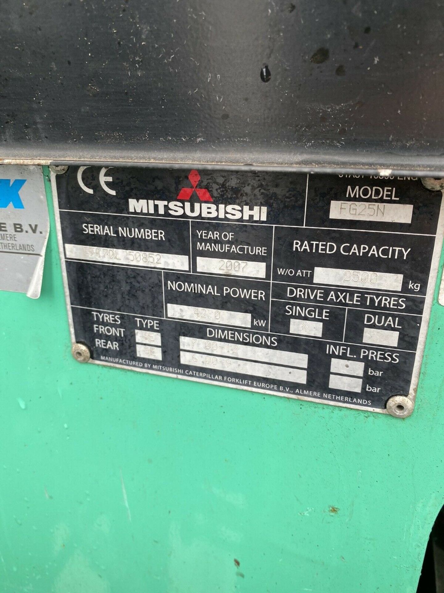 Mitsubishi 2.5 Gas forklift truck Container Spec - Bild 2 aus 8