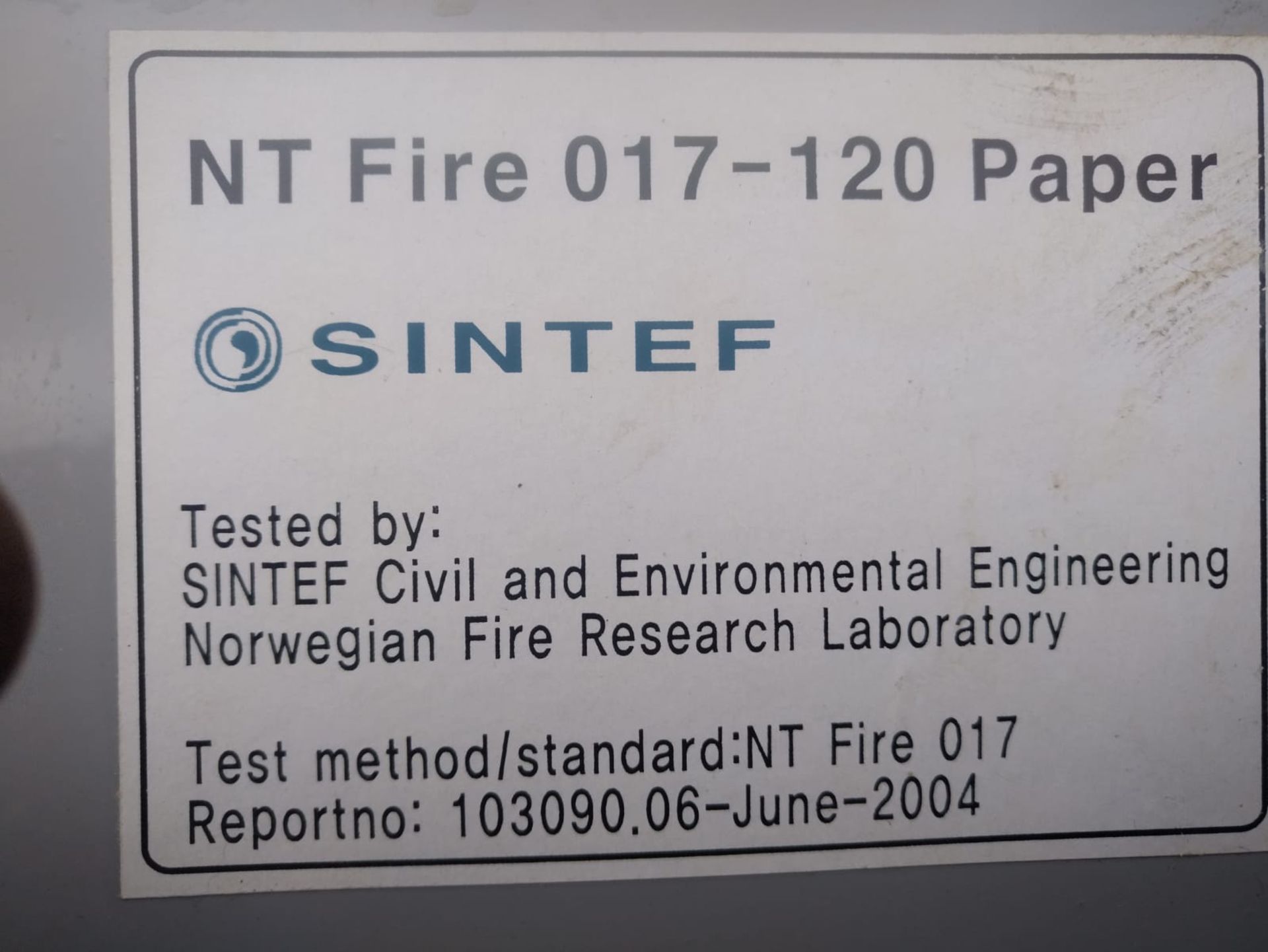 Sintef Fire proof document safe - Image 5 of 12