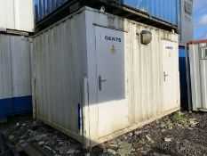 Anti Vandal Steel Portable Toilet Block 12ft x 9ft on Jack legs