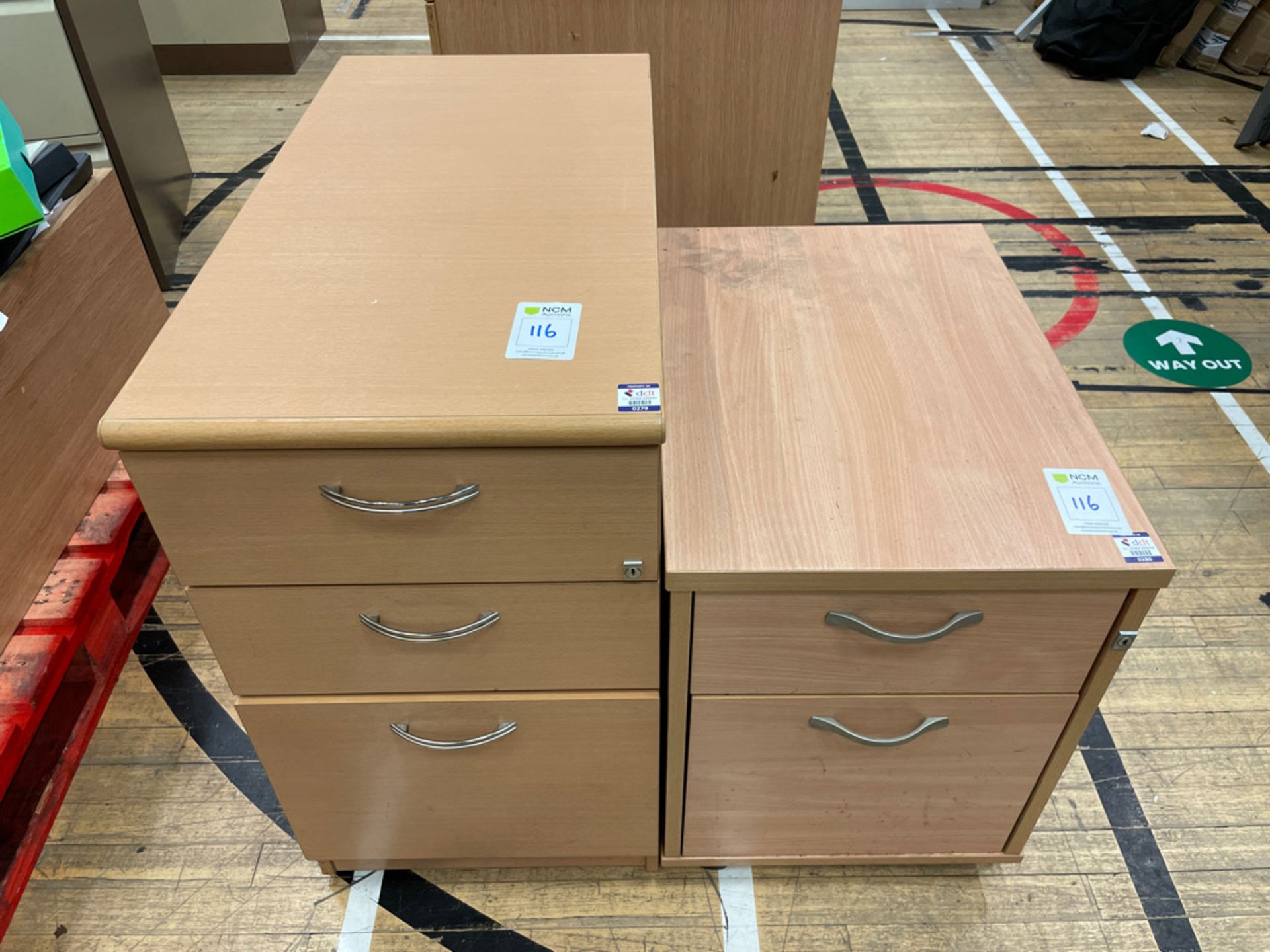 Faux Wooden Filing Cabinets x 2