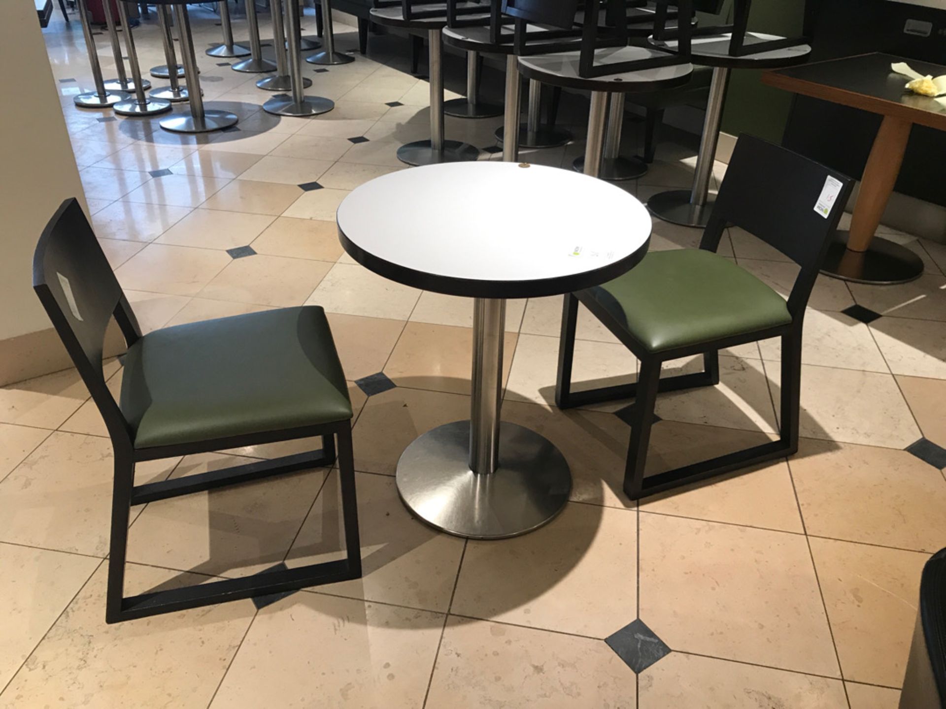 Pedestal table and two chairs