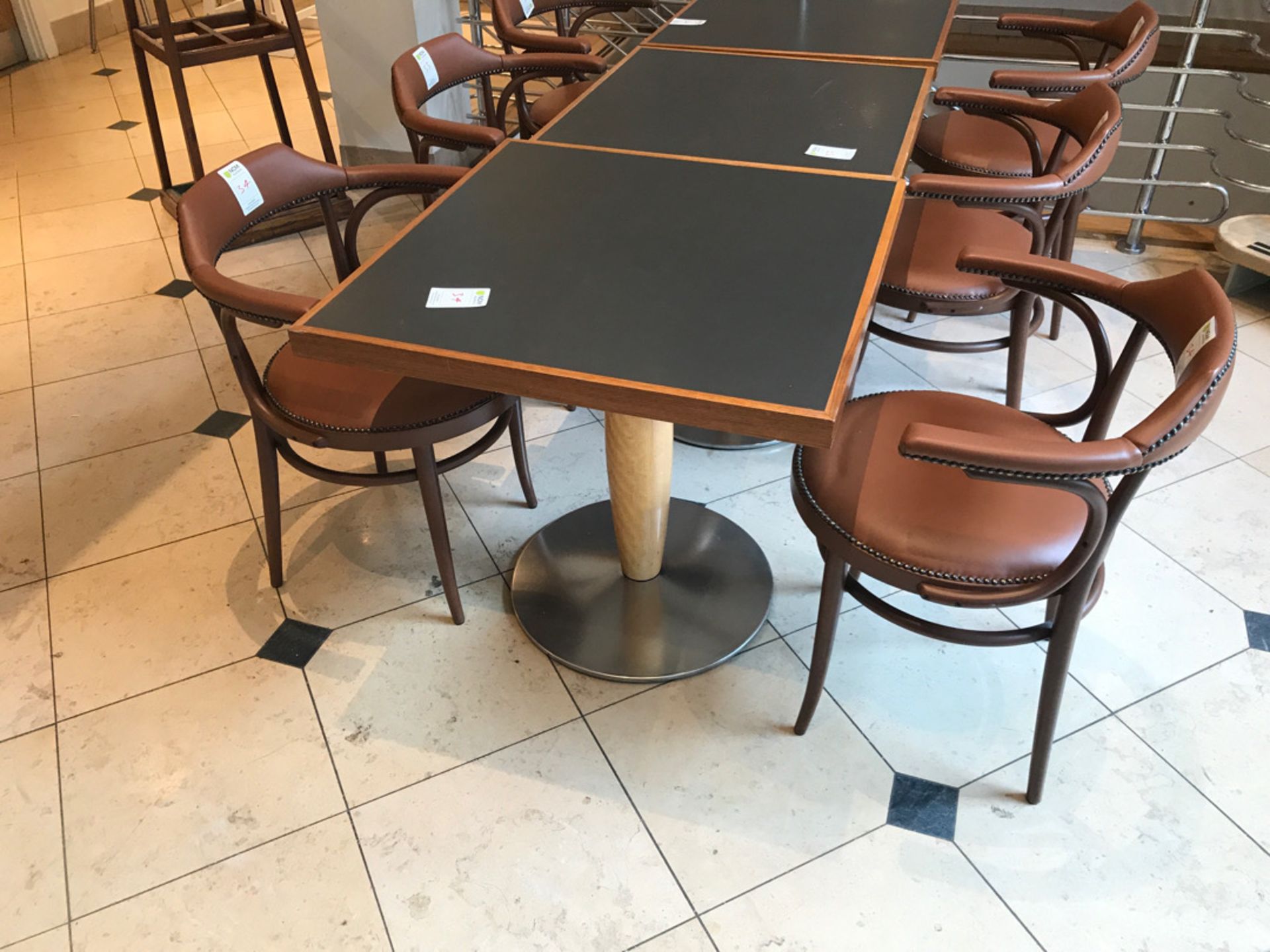 Modern pedestal table with two retro chairs - Image 2 of 5