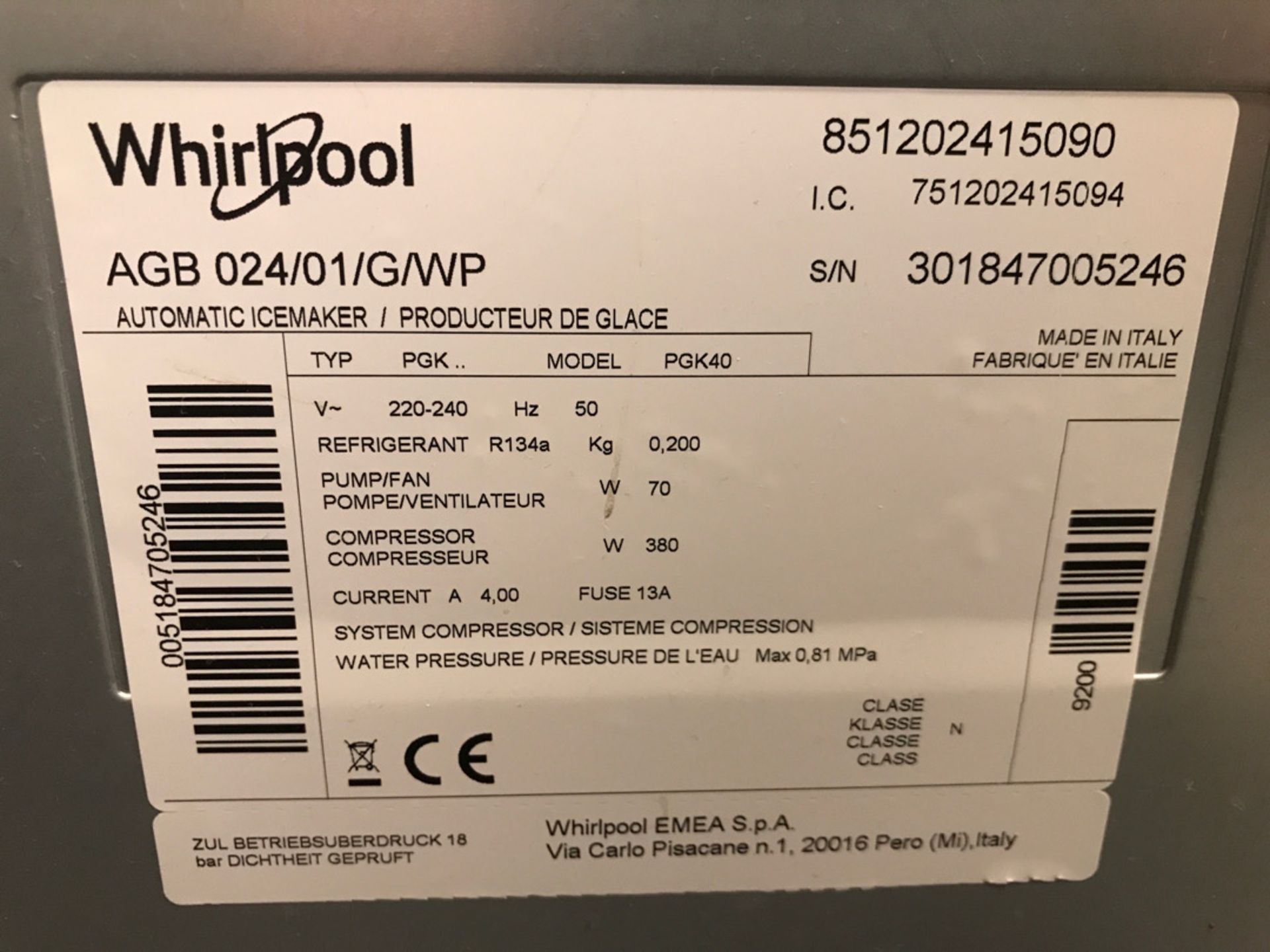 Whirlpool K 40 Icemaking machine - Image 4 of 4