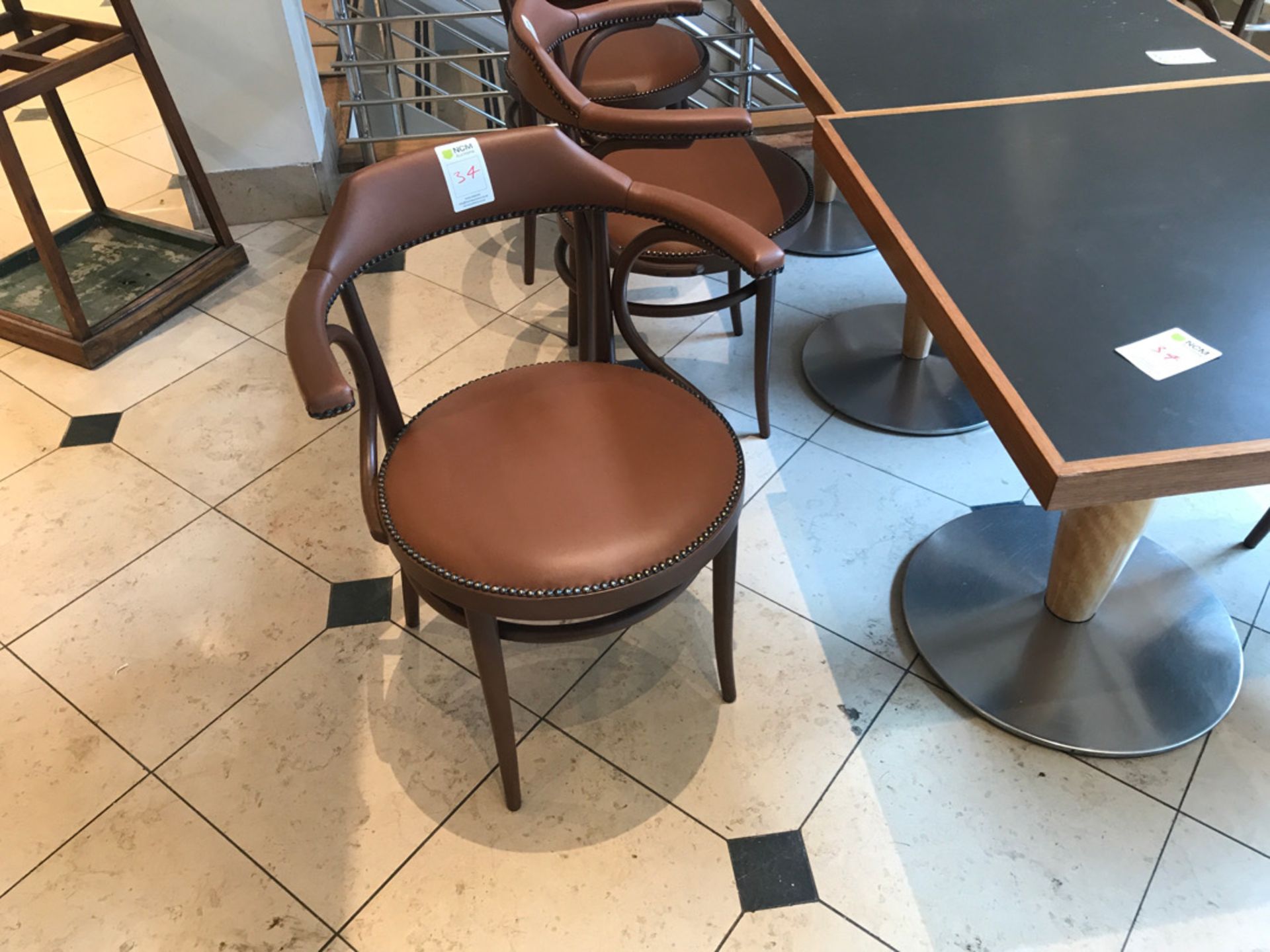 Modern pedestal table with two retro chairs - Image 3 of 5