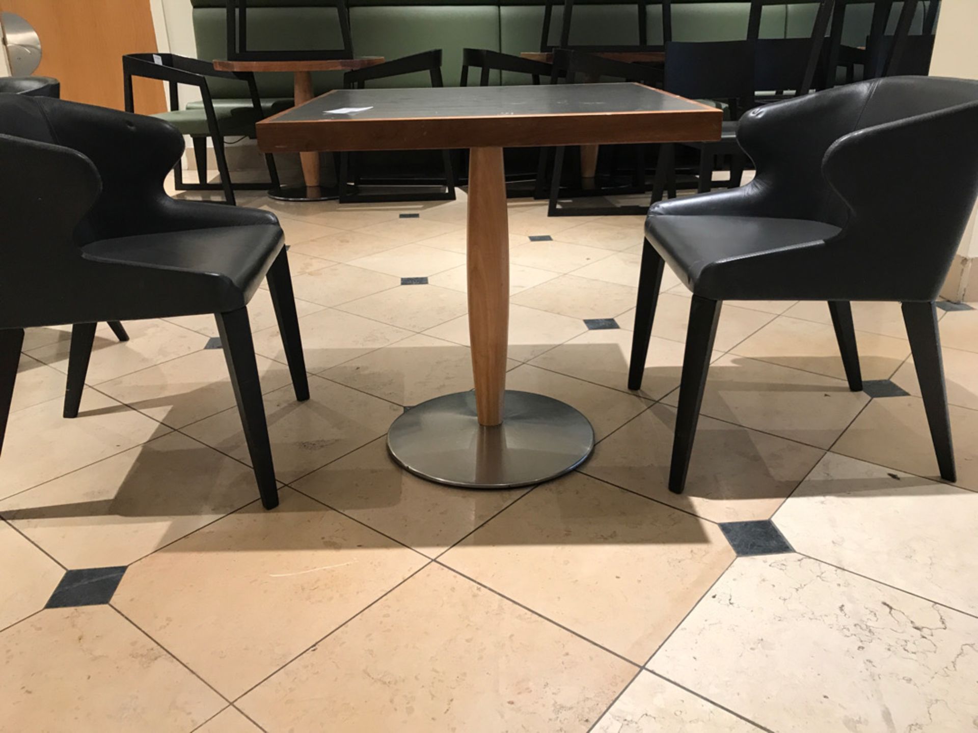 Modern pedestal table with two chairs - Image 2 of 3