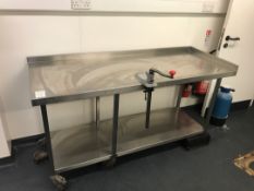 Stainless steel prep counter