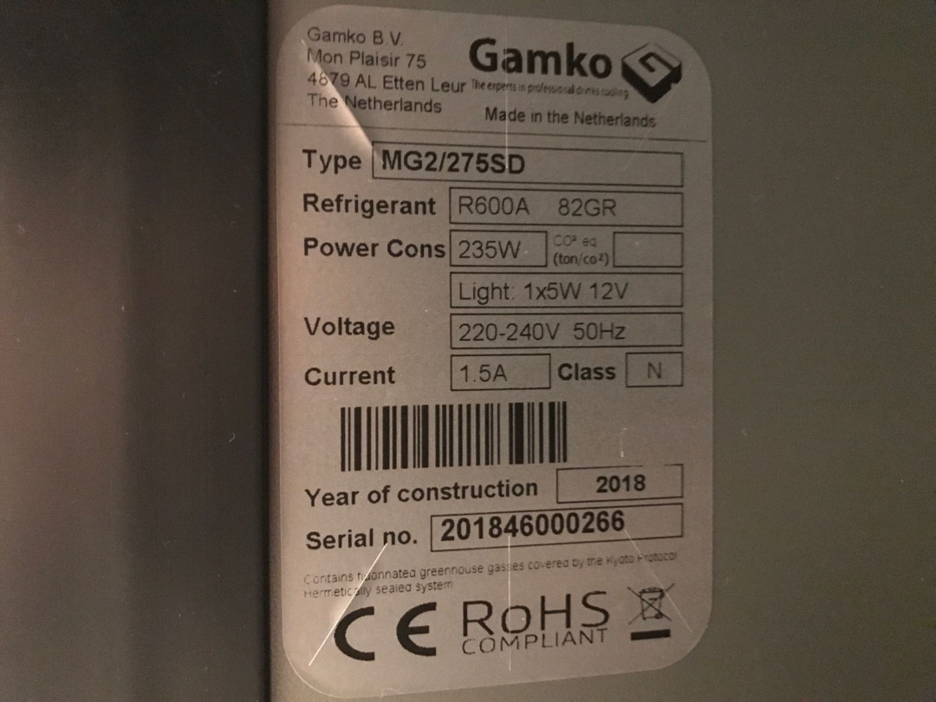 Gamco MG2/275SD Sliding door chiller - Image 3 of 3