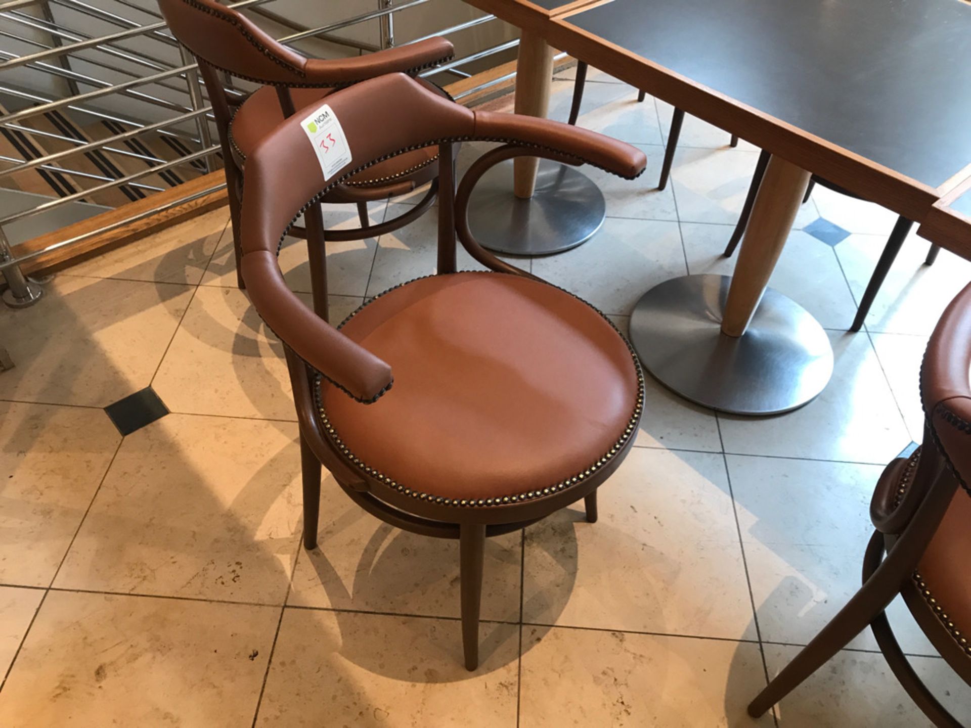 Modern pedestal table with two retro chairs - Image 3 of 4