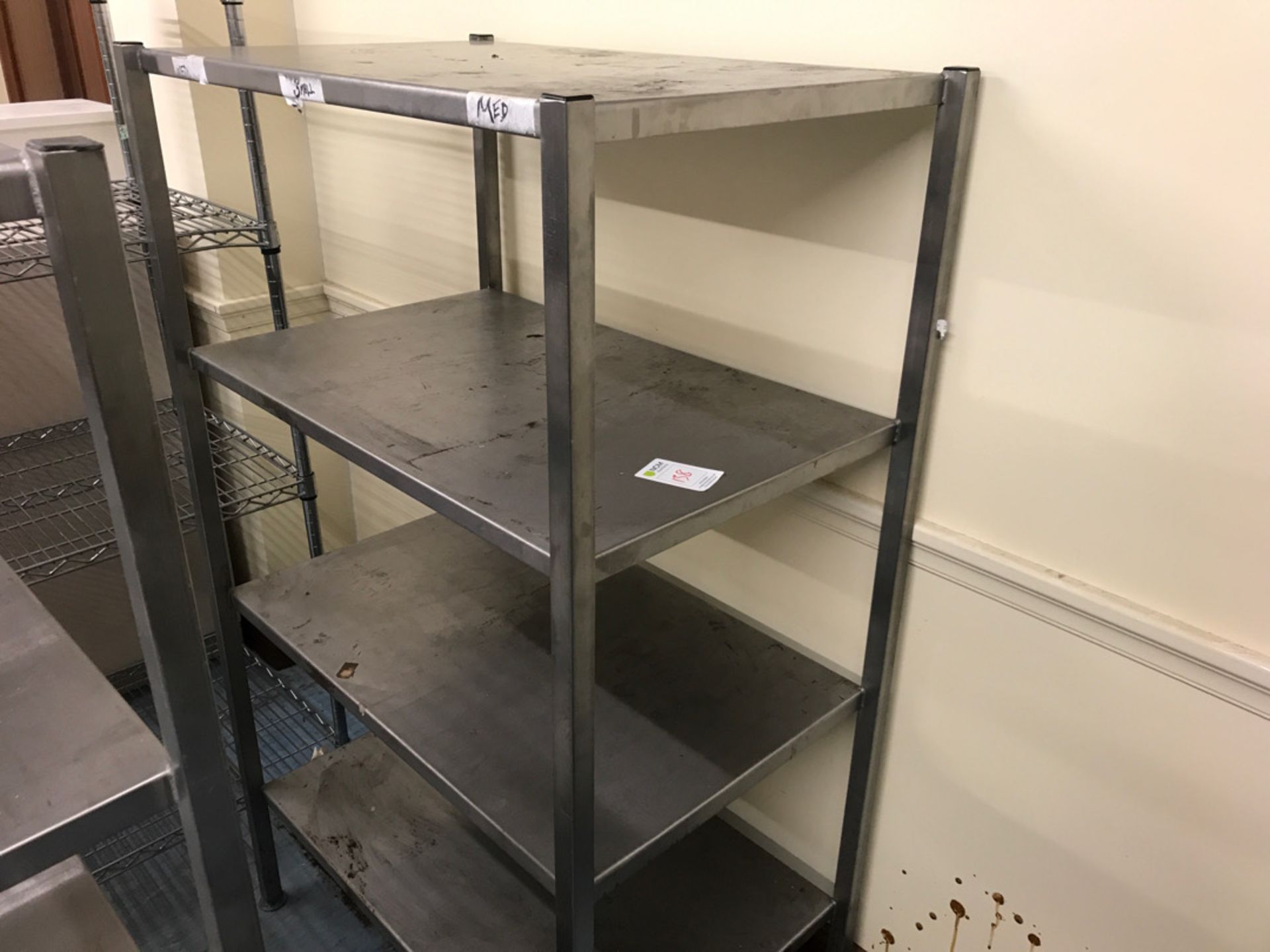 Stainless steel shelving unit