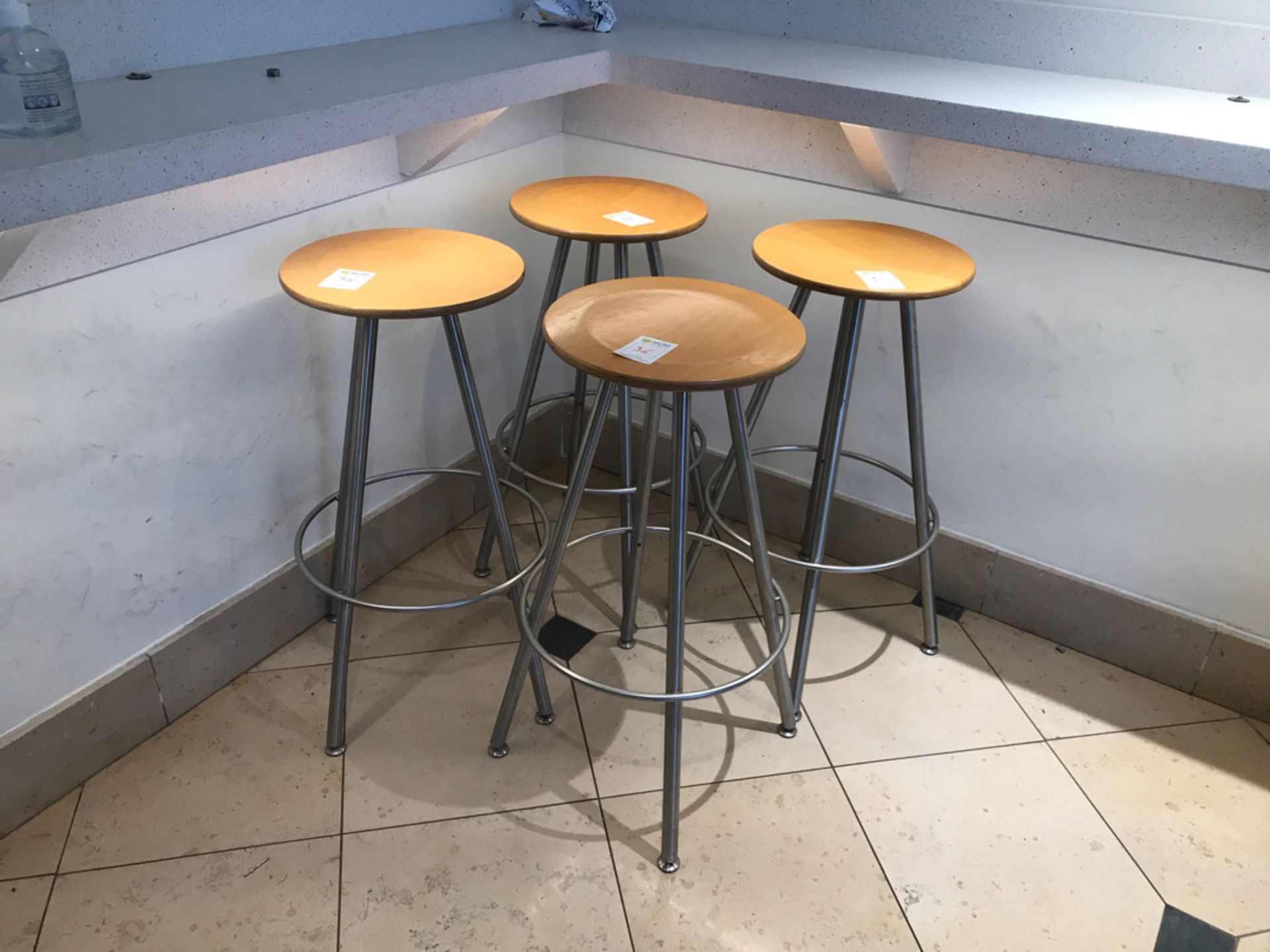 Silver and wood  barstools