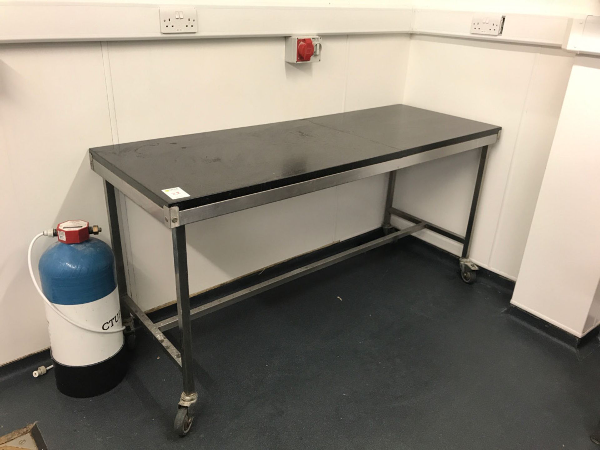 Stainless steel and granite prep table