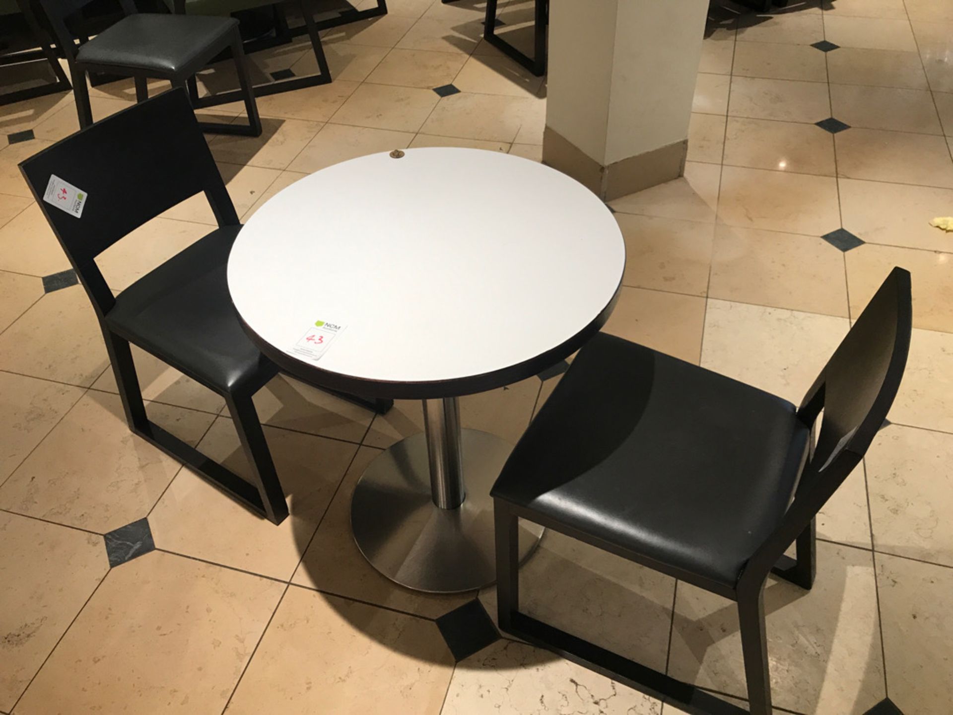 Modern pedestal table with two chairs - Image 2 of 3