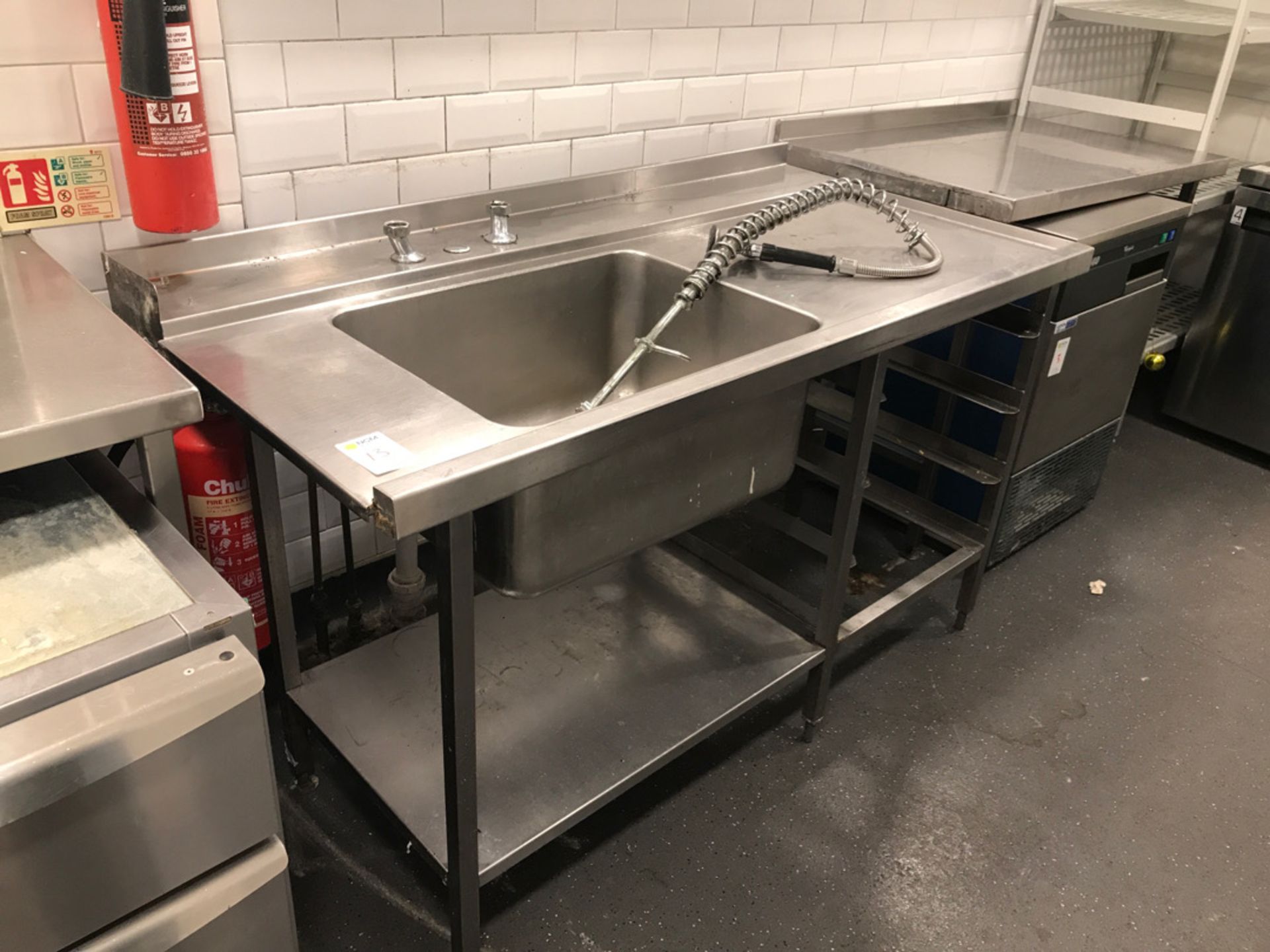 Single Stainless Steel Sink Unit with Spray Tap