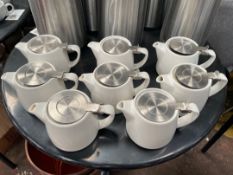 For Life White Ceramic Teapots x 8