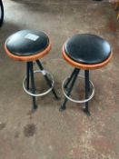 Metal Framed Bar Stools x 2