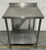 Stainless steel preperation table with shelf