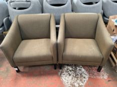 Wooden Framed Fabric Chair x 2