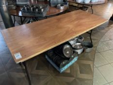 Foldable Metal Framed Wooden Table