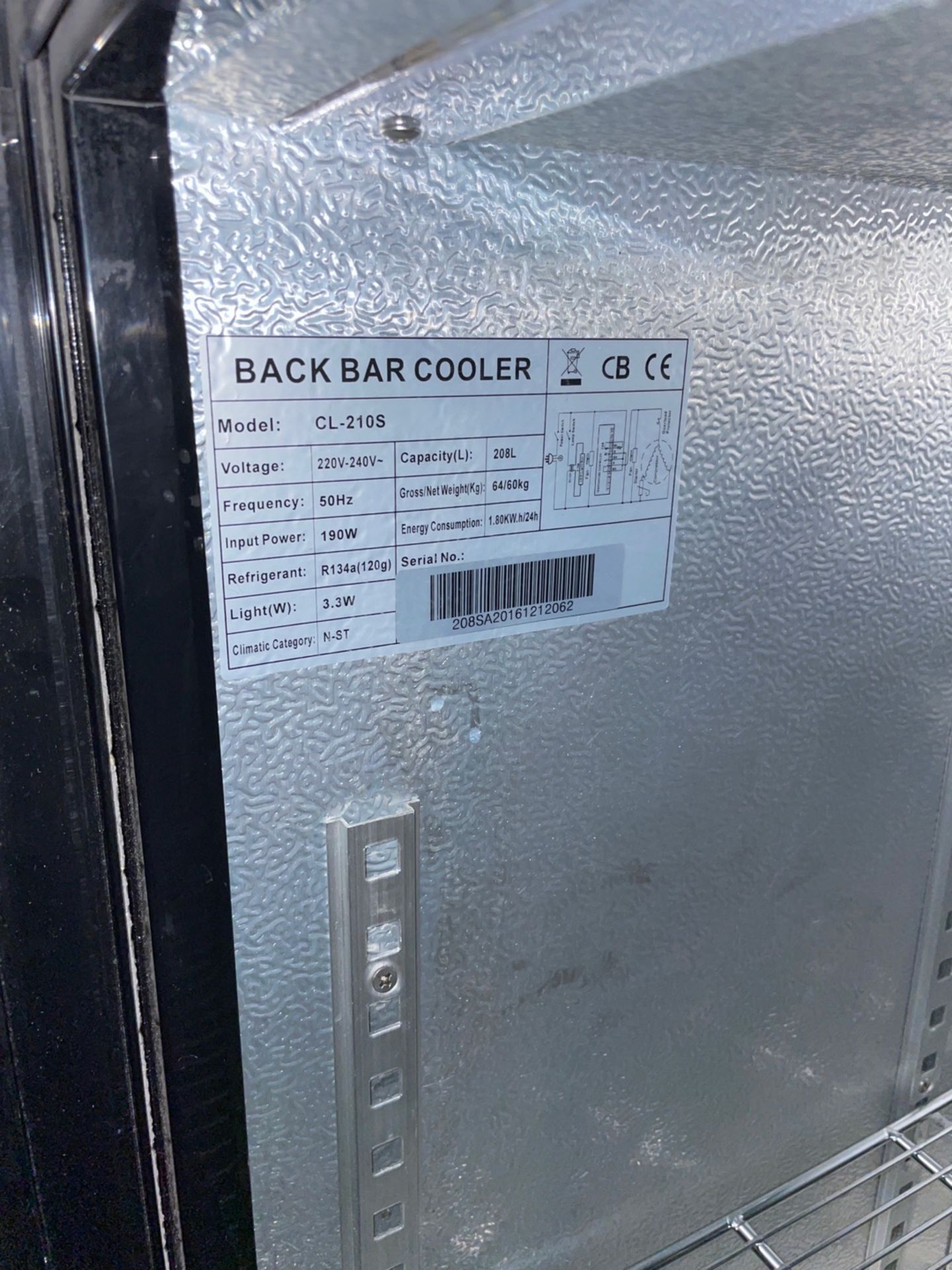 Back Bar Cooler CL-210S Gastro Line Drinks Refrige - Image 3 of 4