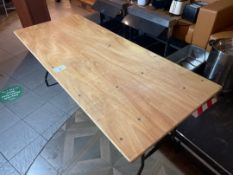 Metal Framed Fold Up Wooden Table