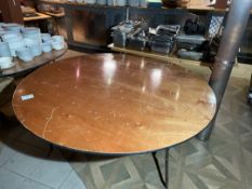 Metal Framed Round Wooden Table x 2