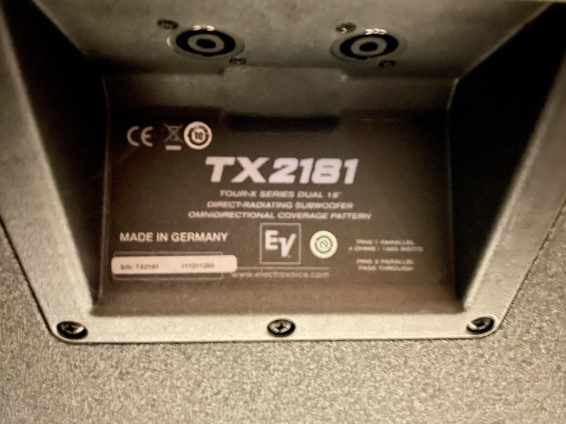 Electro Voice TX 2181 Dual 18 Passive Subwoofer x - Image 3 of 3