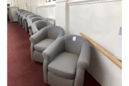 A quantity of Ducal tub style armchairs 8 in total