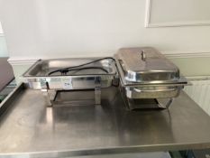 A pair of chafing dishes