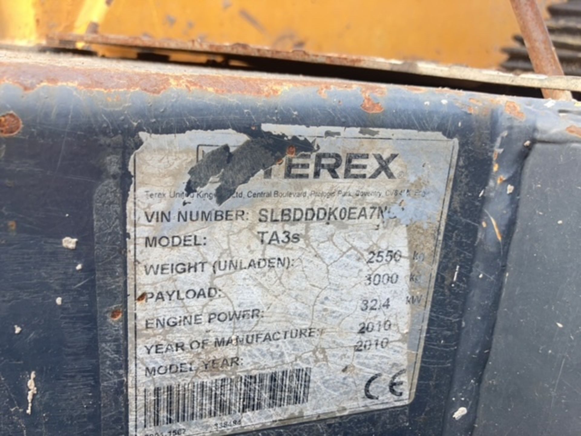 Terex TA3S site dumper 2010 - Image 7 of 7