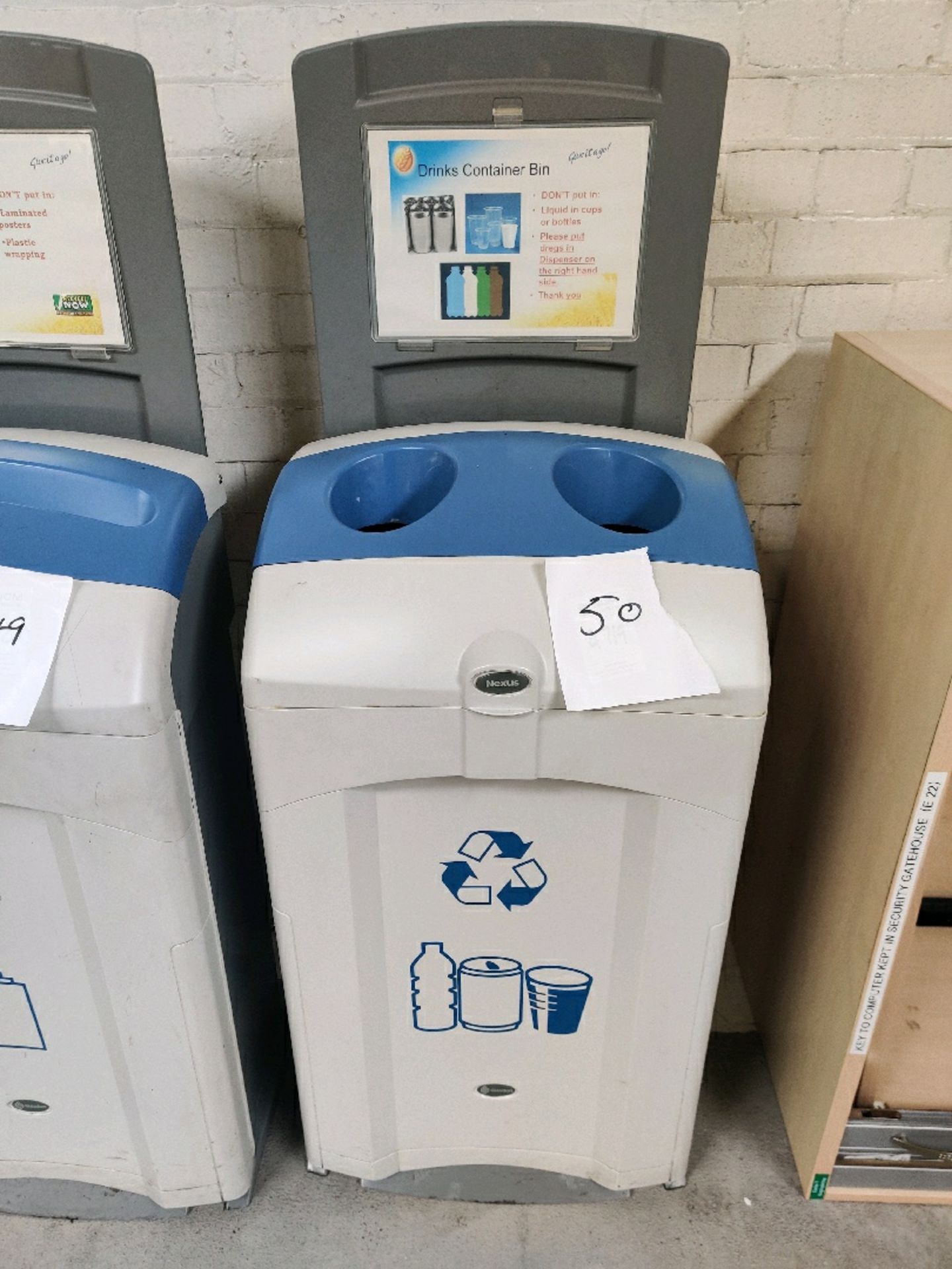 Recycling bin for drinks cans