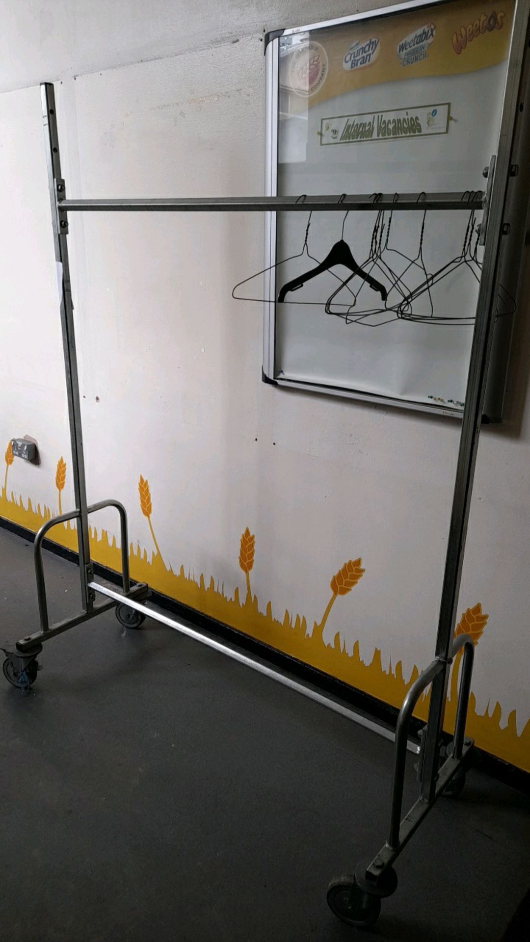 Garment hanging rail with hangers