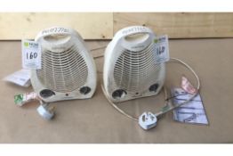 Pro-Elec PEL00495 2kw fan heaters x 2 240v (A1077761 & A1077763)